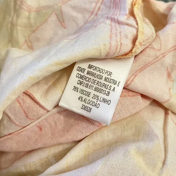 NWOT Farm Rio Linen blend Floral Midi Shirt Dress Size L Hawaiian Tropical - Picture 8 of 9